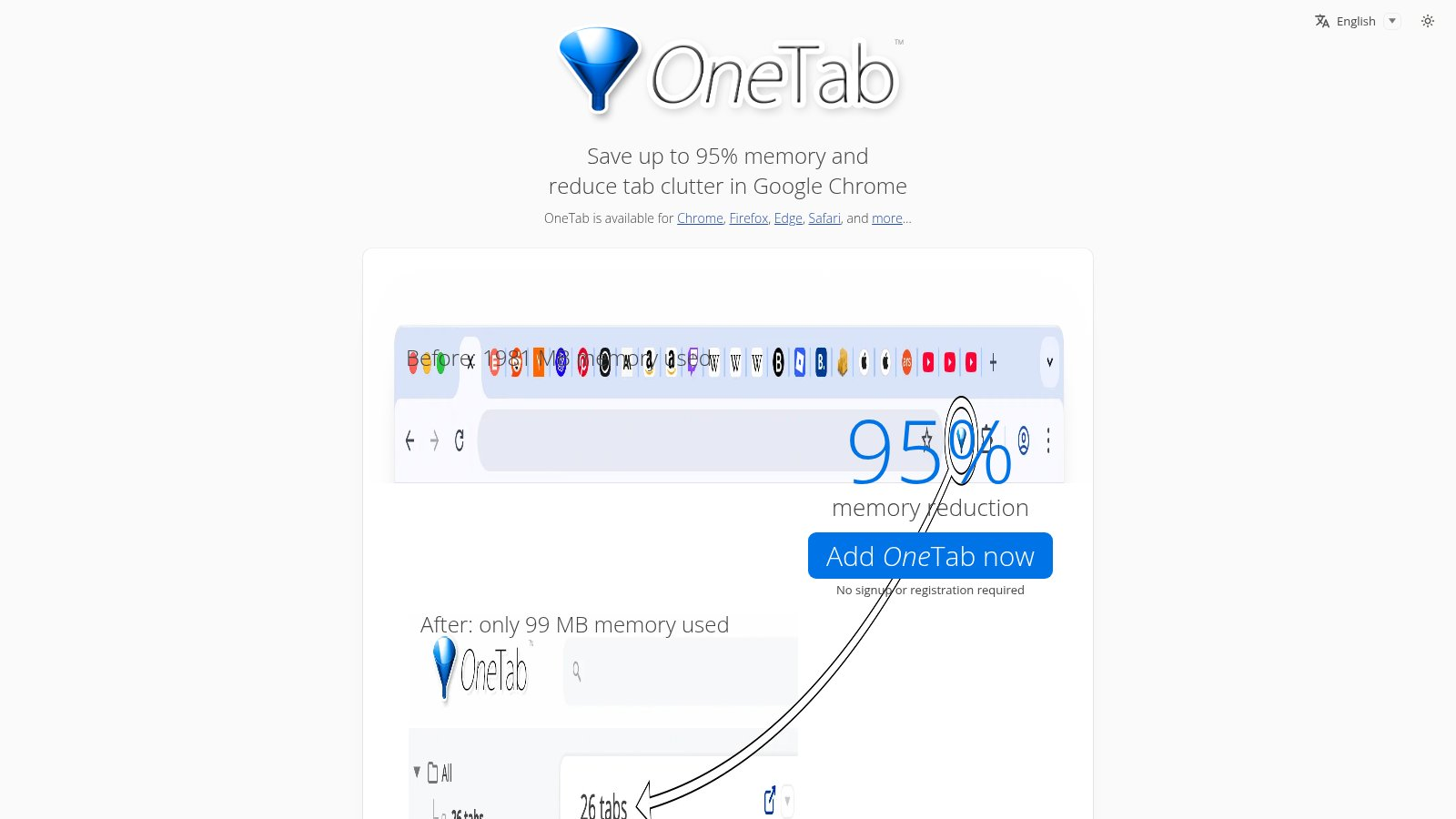 OneTab Screenshot